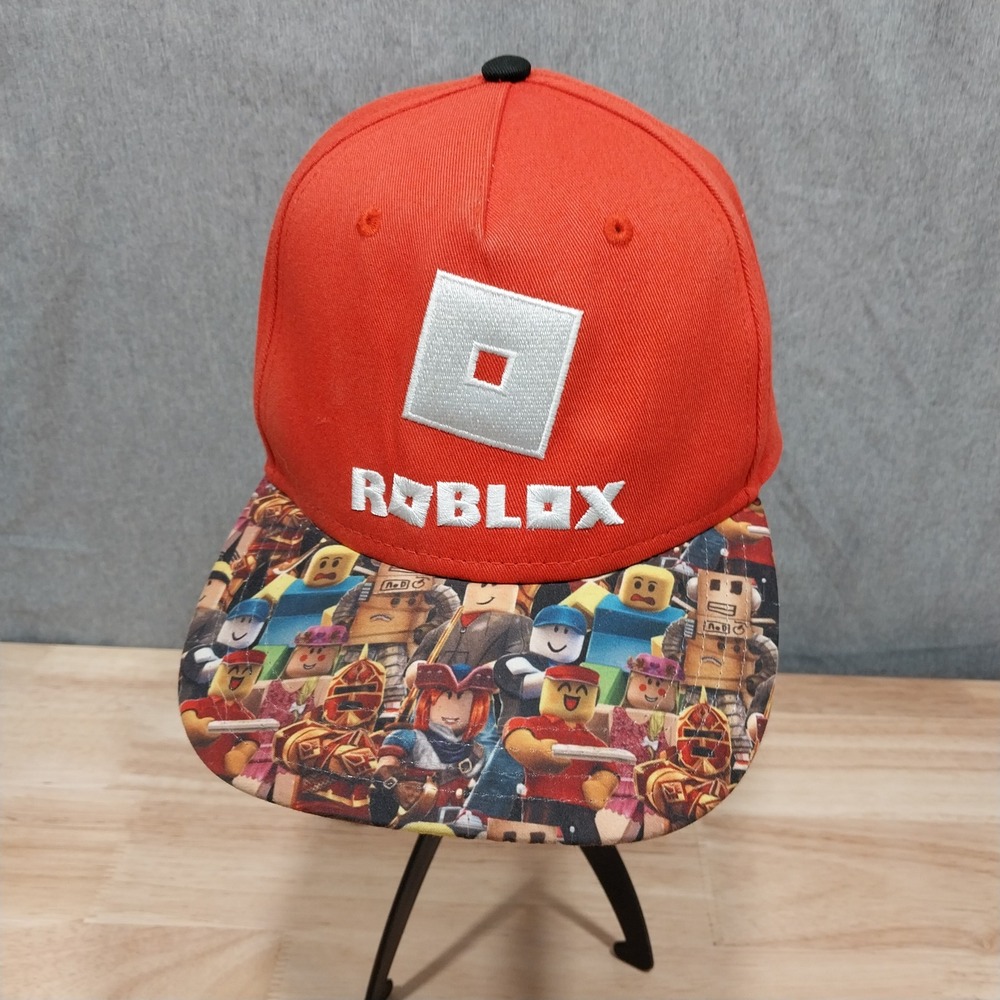 Roblox Snapback Hat Youth Graphic Character Print Brim OSFM Red
